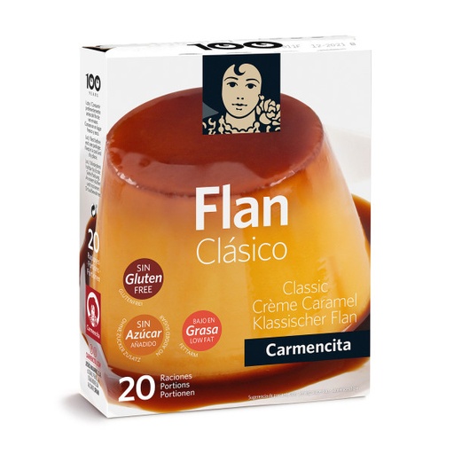 FLAN CLASSIC SANS SUCRE AJOUTE 20G CARMENCITA